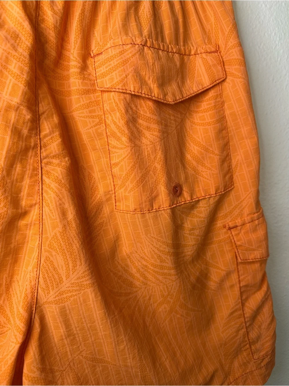 Tommy Bahama Orange Swim Board Shorts with Blue Drawstring